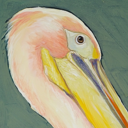 1336 - Clive Fredriksson, oil on board, pelicans, overall frame dimensions 27