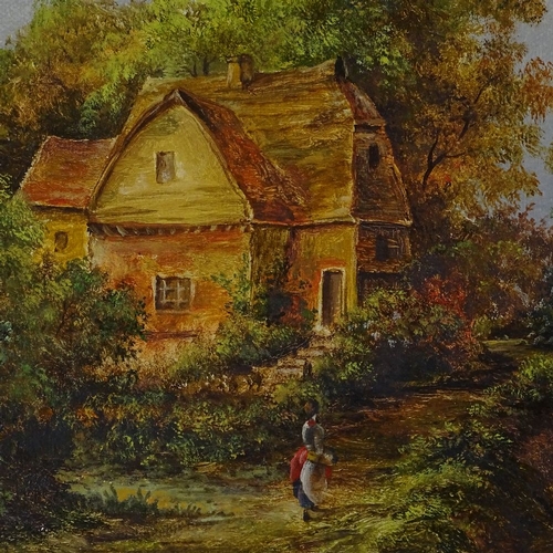 1342 - Laine Porter, oil on canvas, rural scene, signed, 16