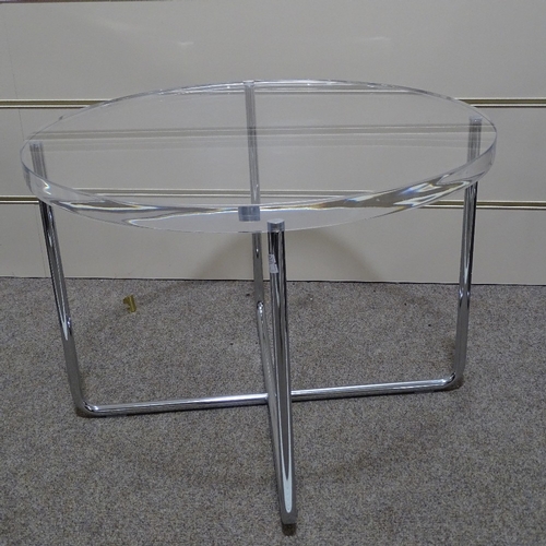 276 - A Minotti Louis coffee table by Rudolfo Dordoni, with perspex or lucite top, and chromed steel base,... 