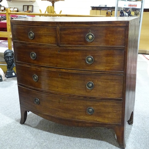 322 - A 19th century mahogany bow-front chest of drawers, width 106cm, height 106cm