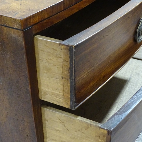 322 - A 19th century mahogany bow-front chest of drawers, width 106cm, height 106cm