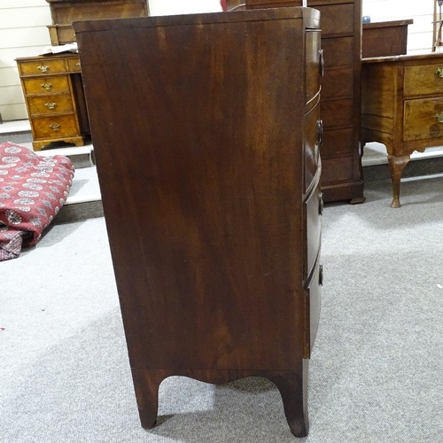 322 - A 19th century mahogany bow-front chest of drawers, width 106cm, height 106cm