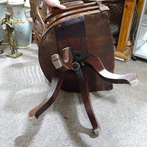 396 - A late 19th century mahogany bow-arm office chair