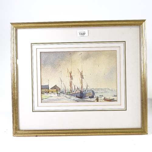 1065 - Sidney Cardew RSMA, watercolour, river scene, signed, 9.5