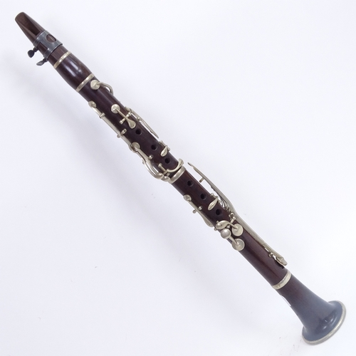 15 - A Vintage rosewood 4-section clarinet, unmarked, overall length 57cm