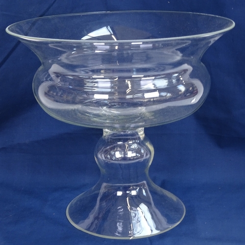 27 - A large clear glass table centre pedestal bowl, diameter 29cm, height 27cm