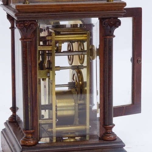 5 - A late 19th century mahogany-cased dome-top carriage clock, by Perrett & Joyner of Weston-super-Mare... 