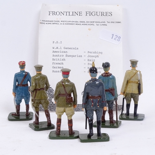 128 - A group of painted lead Frontline Figures World War I Generals toy figurines, boxed