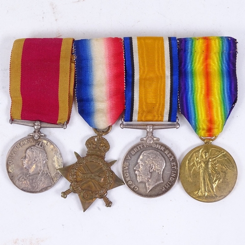 136 - A group of First War Period British Royal Naval Air Service medals, to F.2545 E A Attwood Petty Offi... 