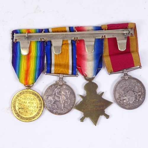 136 - A group of First War Period British Royal Naval Air Service medals, to F.2545 E A Attwood Petty Offi... 