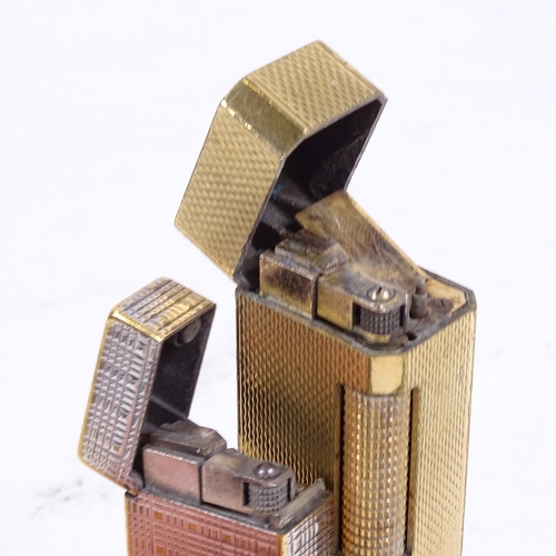 140 - A Dunhill Tallboy gold plated table lighter, cased Dunhill Rollagas lighter, and a case Dunhill ciga... 