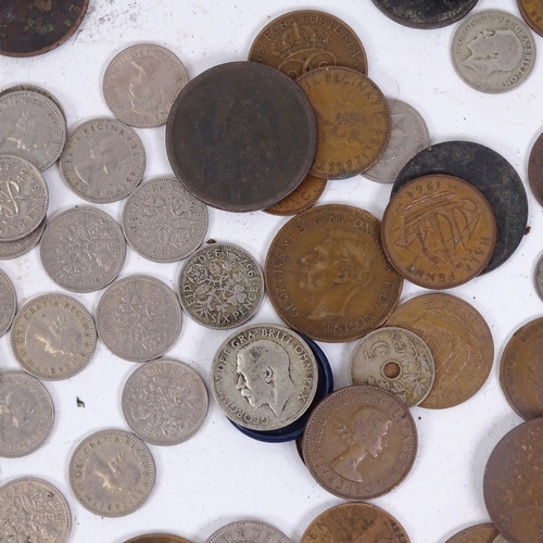 147 - Various world coins and banknotes, including American half dollar, British crown etc