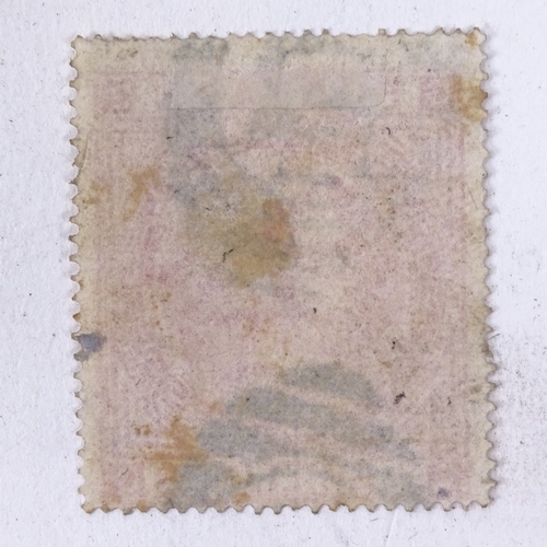 184 - GB - 1874 5/-lettered GG watermarked Maltese Cross plate 2 used, Gibbons Catalogue £1,500