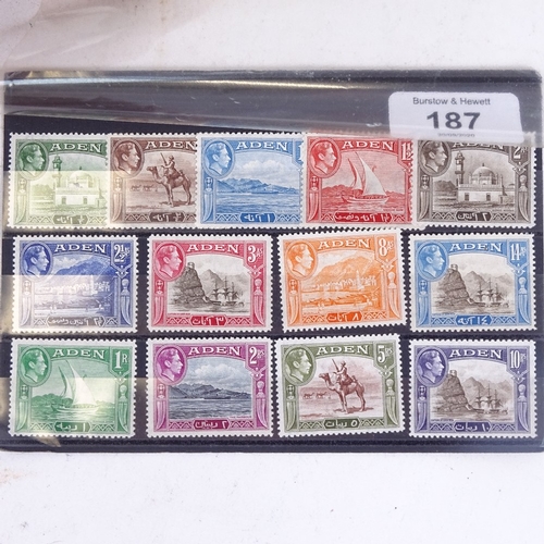 187 - Aden - 1939 set, complete fine mint, on stock card, Gibbons Catalogue £120