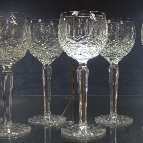 197 - A set of 12 cut-glass Waterford Crystal Colleen pattern wine glasses, height 19cm