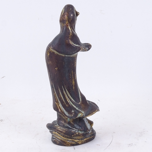 198 - A Chinese bronze figure of Guan Yin, height 23cm