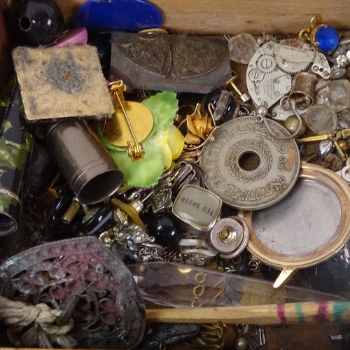 210 - A box of miscellaneous, including Vintage pens, costume jewellery etc