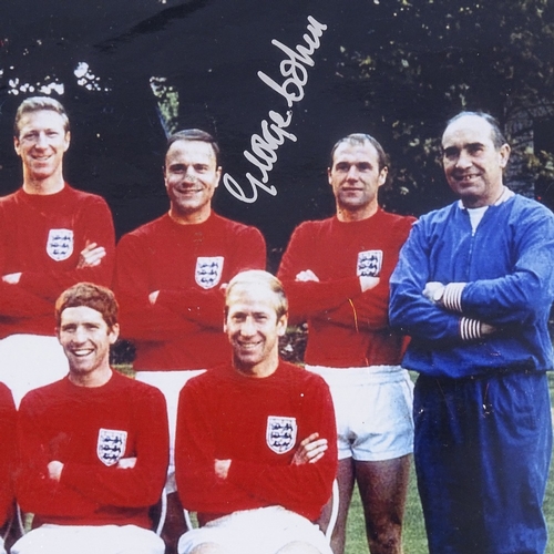 212 - A photograph of the England 1966 World Cup Football Squad, with original autograph of George Cohen