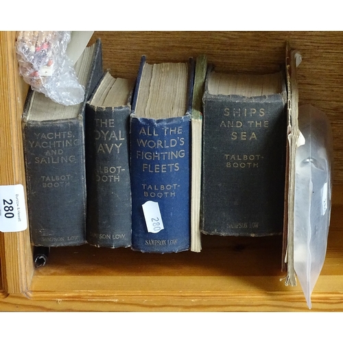 280 - A group of various books, including 4 volumes by Talbot Booth, 2 Second War Period pamphlets, and an... 