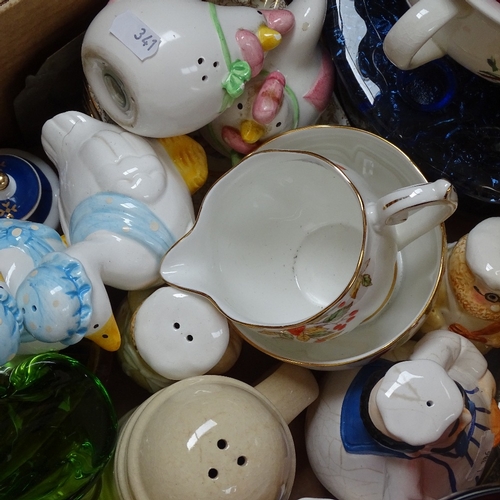 341 - Various china and ornaments (boxful)