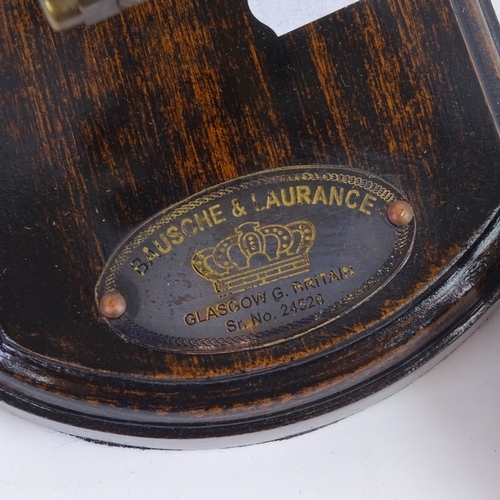 363 - A desk magnifying glass on wooden base, and a nickel plate Prismatic compass (2)