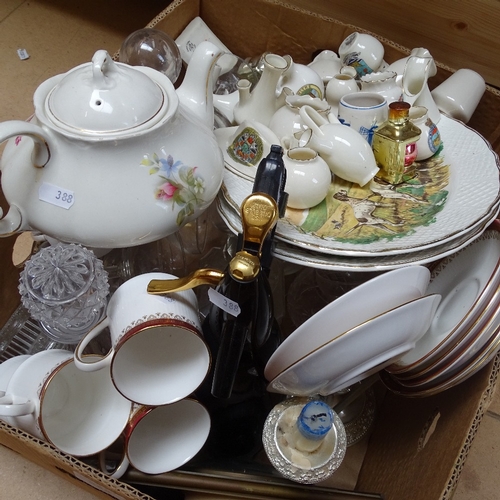 388 - Various china and ornaments (boxful)