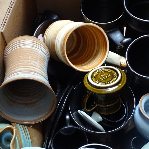 390 - Large collection of Prinknash lustre pottery, and other Studio pottery (2 boxfuls)