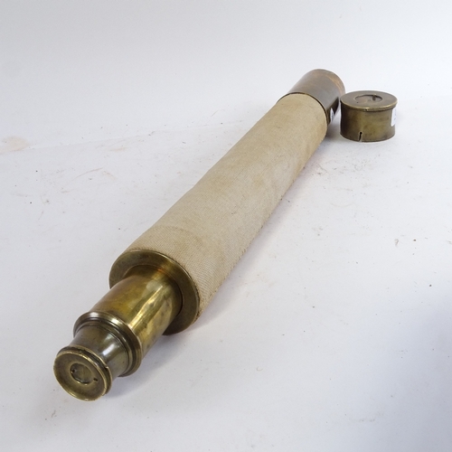 482 - A Vintage brass telescope, 50.5cm