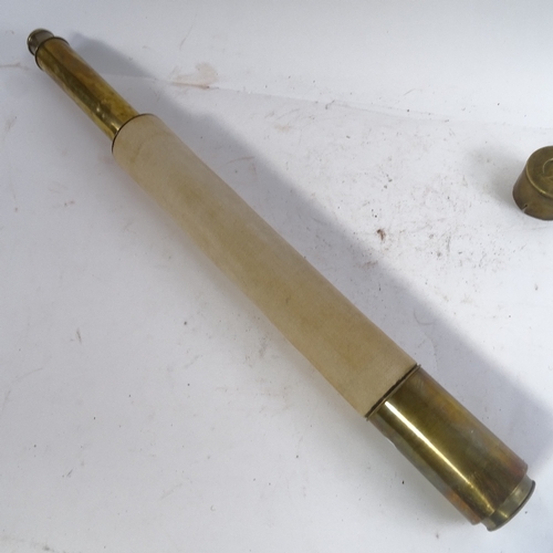 482 - A Vintage brass telescope, 50.5cm