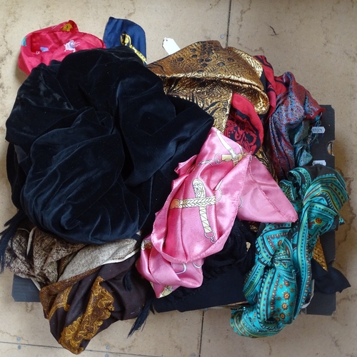 491 - A Jaeger jacket, and various Vintage scarves etc