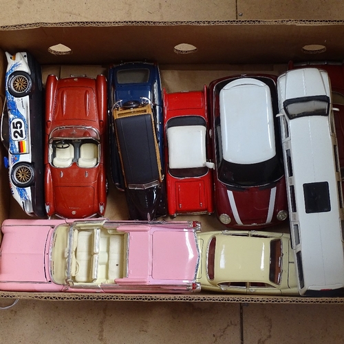 492 - A box of diecast vehicles, including Burago and Maisto