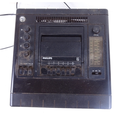 630 - A Philips TV/cassette player/radio, height 24cm