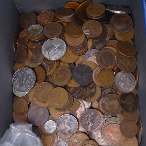 647 - 2 albums of British pre-decimal coinage, including silver sixpences etc, box of loose coins, proof s... 