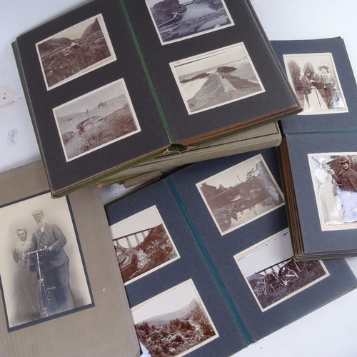 667 - 6 early 20th century and later family photograph albums, with views of Wales and other topographical... 