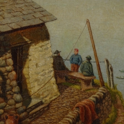 1010 - Sidney Yates Johnson, oil on canvas, Cornish harbour, signed with monogram, 35cm x 25cm, framed