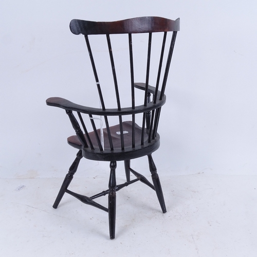 695 - Handmade doll's spindle-back Windsor armchair, height 38cm