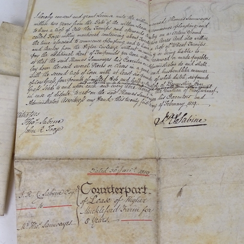 699 - 19th century velum Deeds and Leases