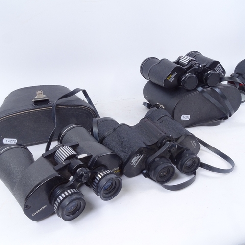 704 - 3 pairs of cased binoculars - Chinon 10x50, Boots 16x50, and Mark Scheffel 16x50