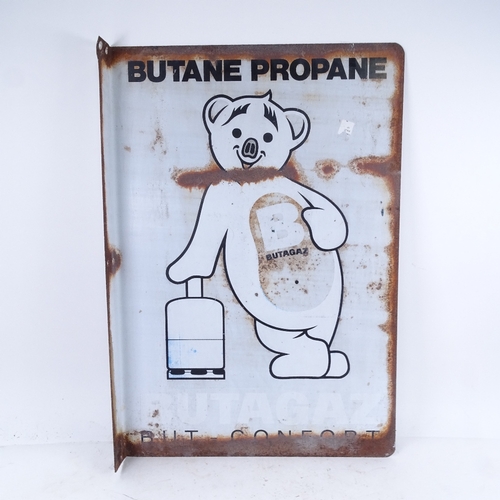 705 - A Vintage enamel advertising sign for Butane Propane Gas, height 66cm x width 45cm