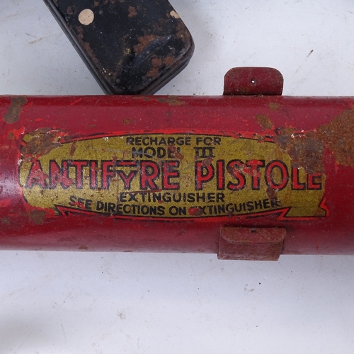 708 - 2 Vintage Antifyre pistoles with 3 extinguishers, 35cm