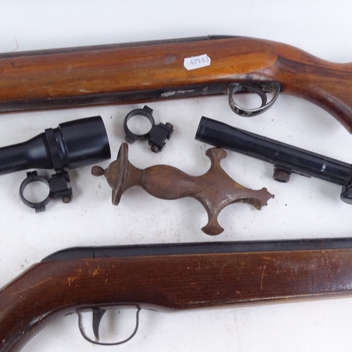 769 - A Webley Hawk air rifle, another air rifle, sights etc