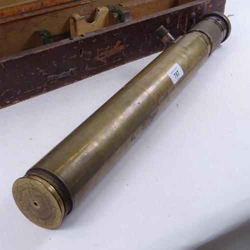 787 - A WW1 Ross brass gun sighting telescope, boxed