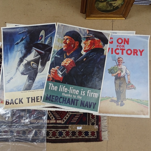 827 - 7 reproduction Second World War posters, including Dig for Victory, 78cm x 51cm