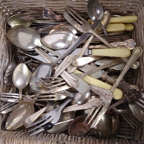 889 - A quantity of plated cutlery