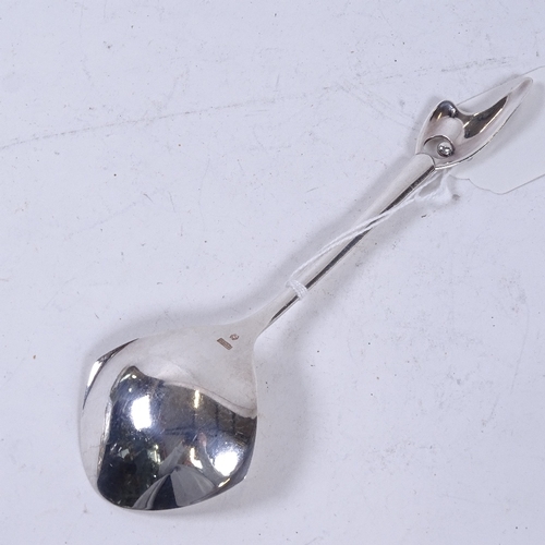 922 - DANSK GULDSMEDES SOLVVAREFAB - a Danish stylised sterling silver spoon, maker's marks DGS, length 15... 