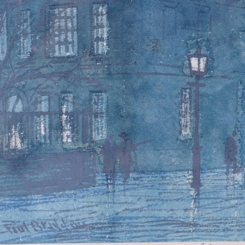 1046 - Paul Braddon, pair of watercolours, moonlit buildings, 26cm x 18cm, framed