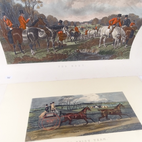 552 - 12 various Antique coloured engravings, hunting scenes