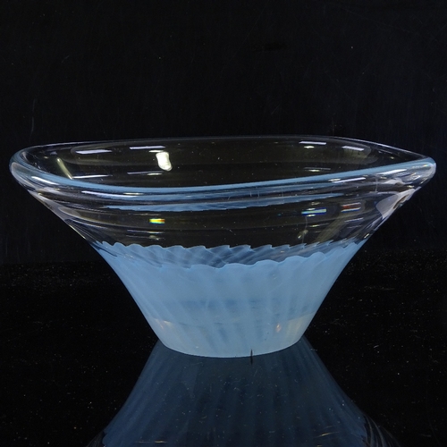 106 - Vicke Lindstrand for Kosta Sweden, blue free-form glass bowl, 1955, fully signed LH1147