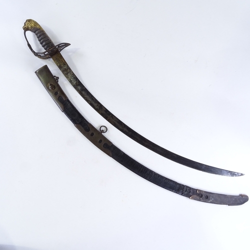 160 - A Georgian military sabre, engraved blade with GR cypher, traces of original blue and gilt finish, g... 