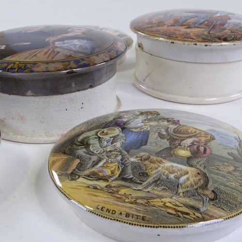 195 - 6 Victorian pot lids